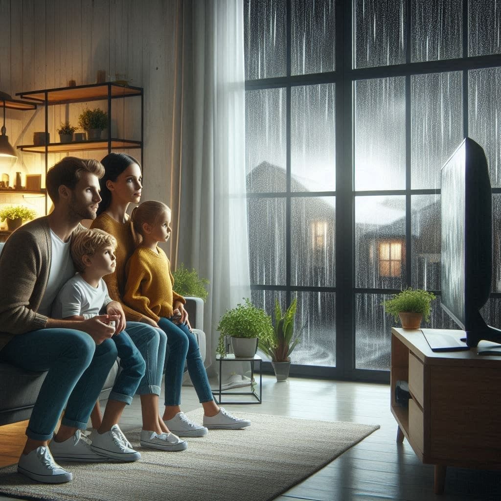 TV, lluvia y fr&igrave;o