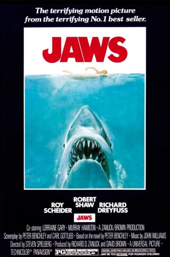Jaws (Tibur&oacute;n), poster del film de Steven Sp&iacute;elberg